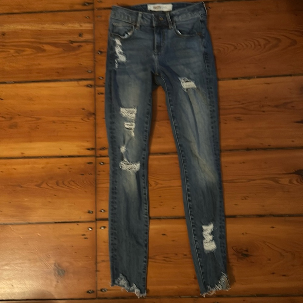 Blue skinny jeans